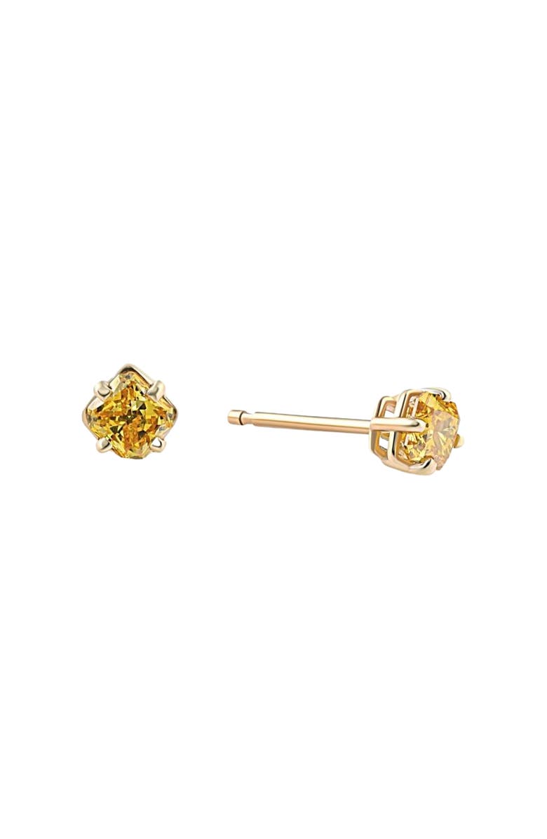 Bliss Diamond 1/2Ct Fancy Canary Cushion Cut Diamond Studs 14K Gold Lab Grown, Alternate, color, 