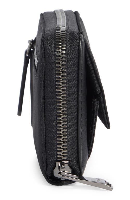 Tumi Tri-fold Zip Wallet In Black