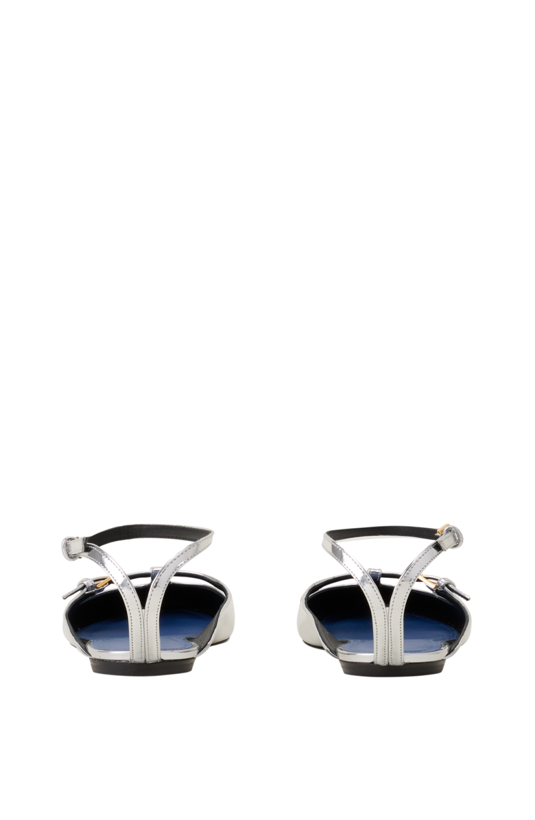 Lanvin Mary-Jane Ballerina In Leather, Alternate, color, Silver