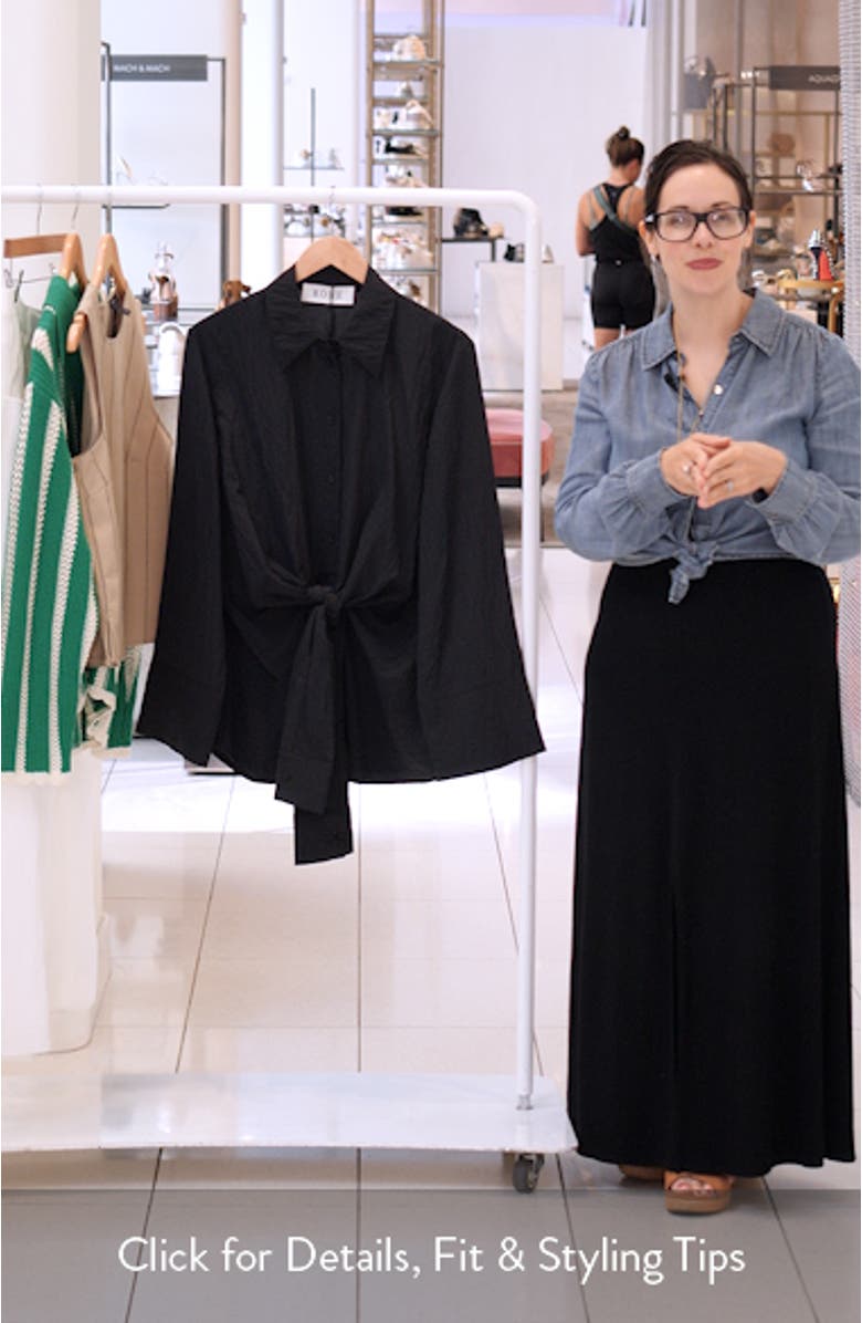 Hammered Silk Blend Twist Button-Up Shirt, sales video thumbnail