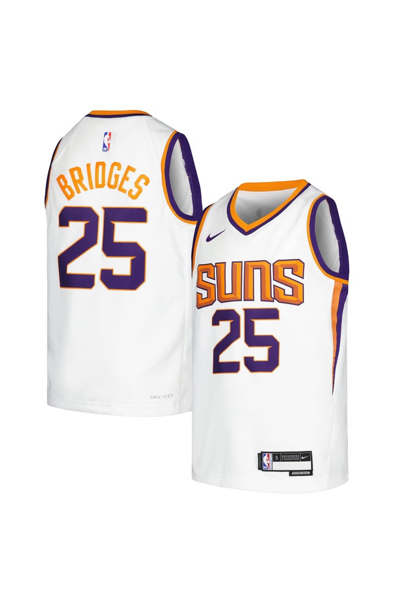 Nike Youth Nike Mikal Bridges White Phoenix Suns Swingman Jersey - Association Edition, Alternate, color, 