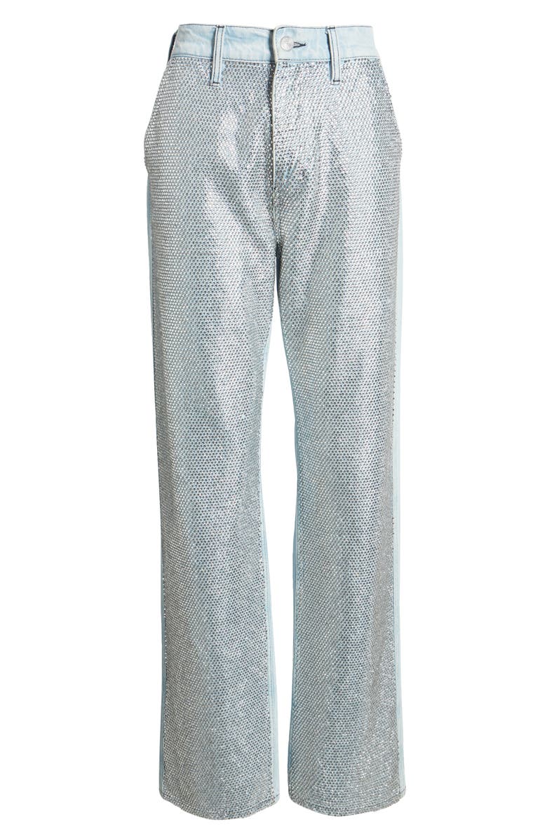 FRAME Rhinestone Straight Leg Jeans, Alternate, color,