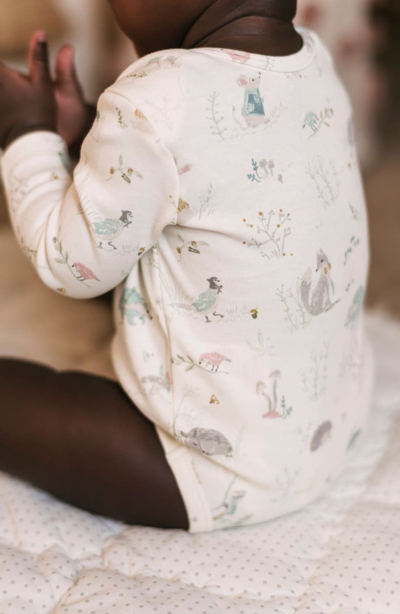 Pehr Forest Fable Organic Cotton Bodysuit, Alternate, color, Forest Fable