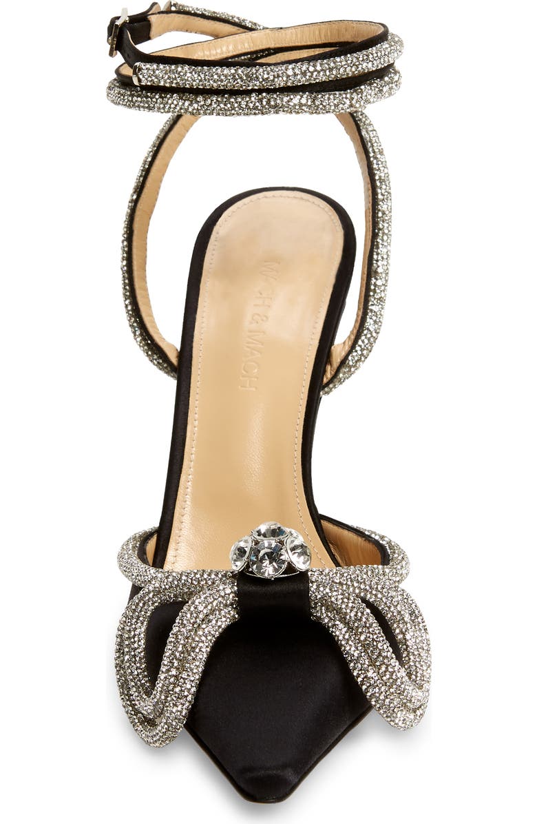 Mach & Mach Double Crystal Bow Satin Pump, Alternate, color,