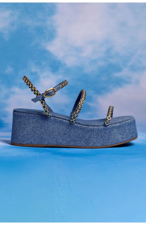 Larroude Women's Gio Milanina Platform Sandals In Blue