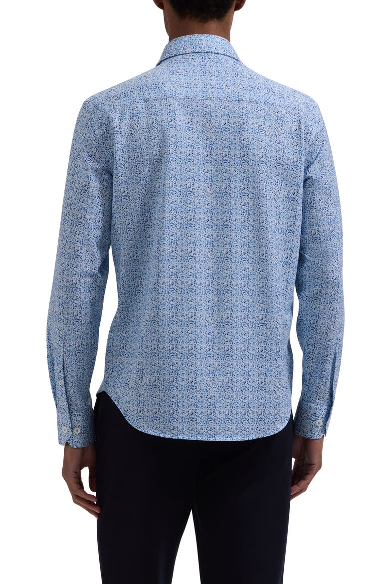 James OoohCotton® Watercolor Floral Twill Button-Up Shirt, Alternate, color, CLASSIC BLUE