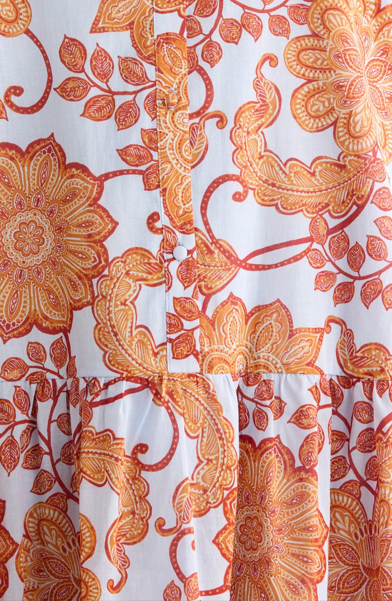 SUGARLIPS Siany Yamila Floral Ruffle Cotton Dress, Alternate, color, Brown-Blu