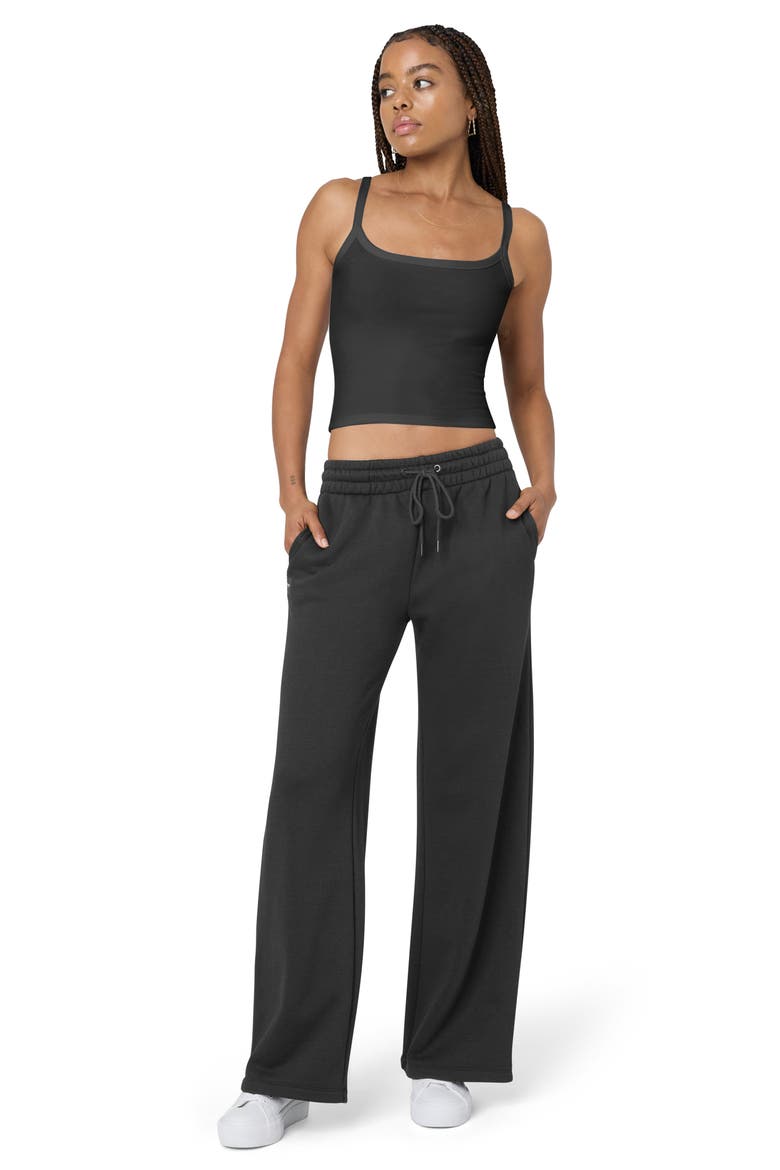 Cozy Crush Wide Leg Sweatpants, Alternate, color, BLACK