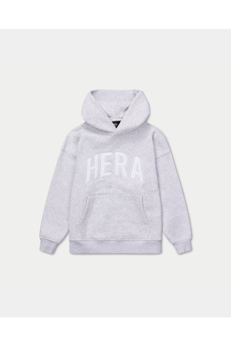 Collegiate Long Sleeve Oversized Hoodie, Alternate, color, Grey Marl