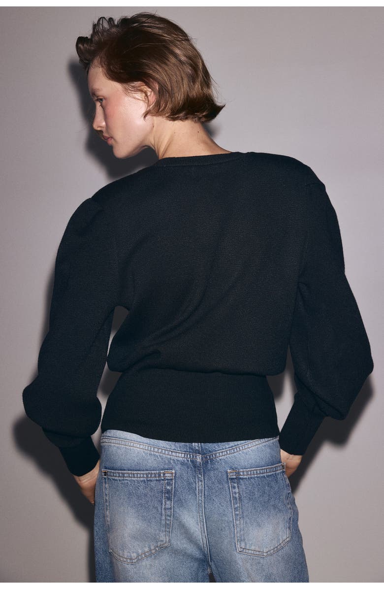 H&M Shoulder-pad Top, Alternate, color, Dark Green