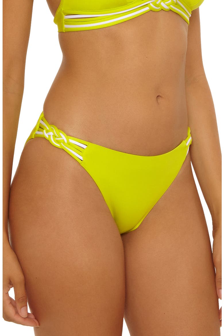 Triumph Braided Side Ribbed Hipster Bikini Bottoms, Alternate, color, SUN GLOW