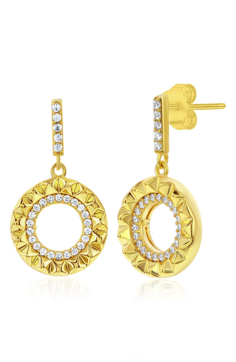 SUZY LEVIAN Cubic Zirconia Sunburst Drop Earrings, Alternate, color, Gold