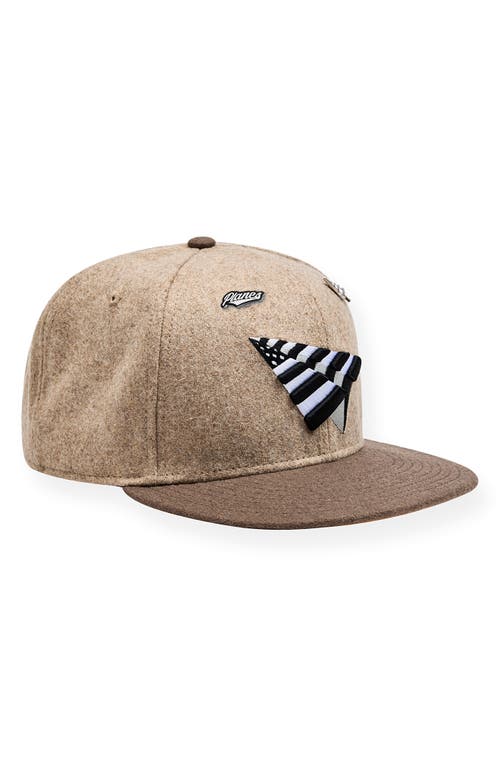 Paper Planes Wool Melton Crown Cap In Brown