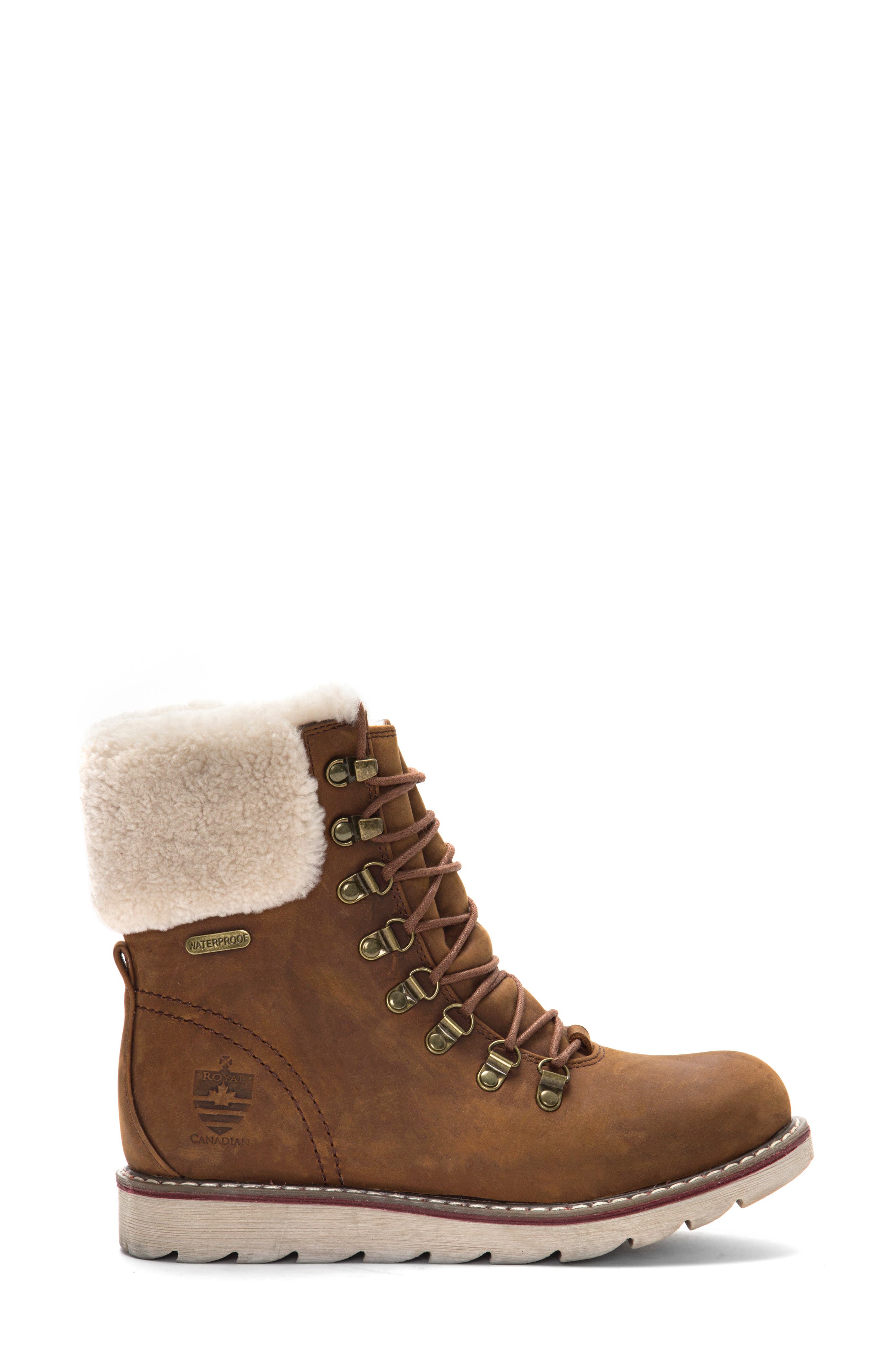 Royal Canadian Lethbridge Waterproof Snow Boot with Genuine Shearling Cuff, Alternate, color, 