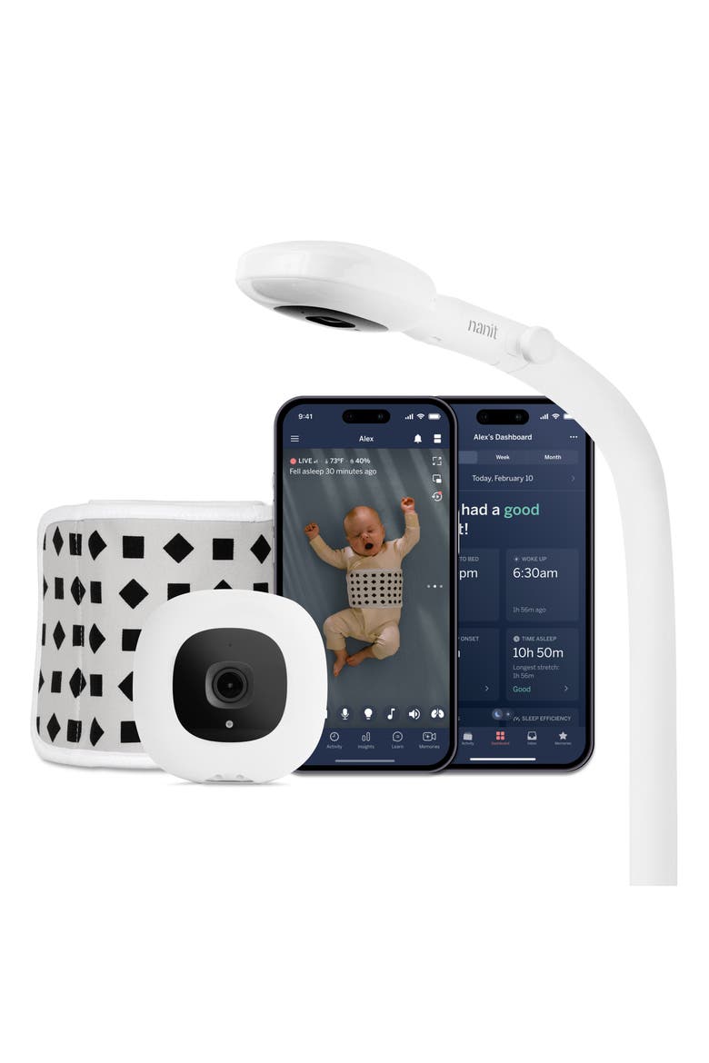 Pro Smart Baby Monitor & Floor Stand, Main, color, WHITE