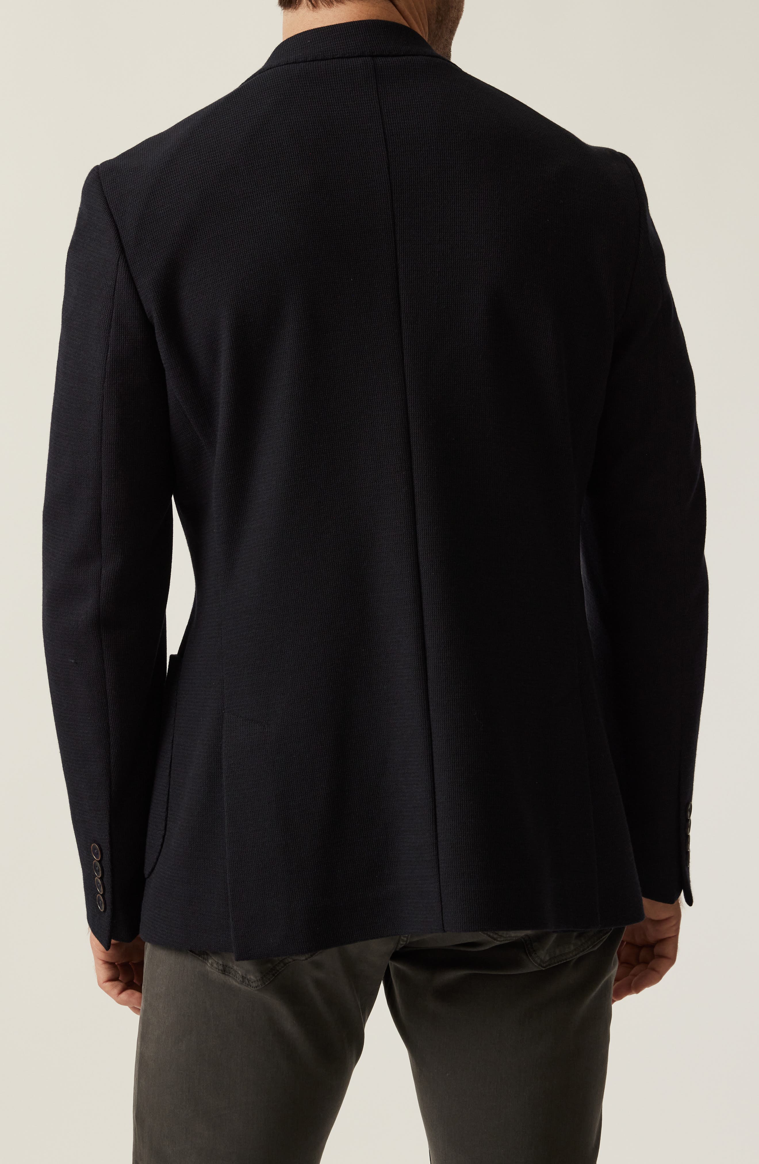 Matteo Slim Fit Navy Knit Blazer - image 2