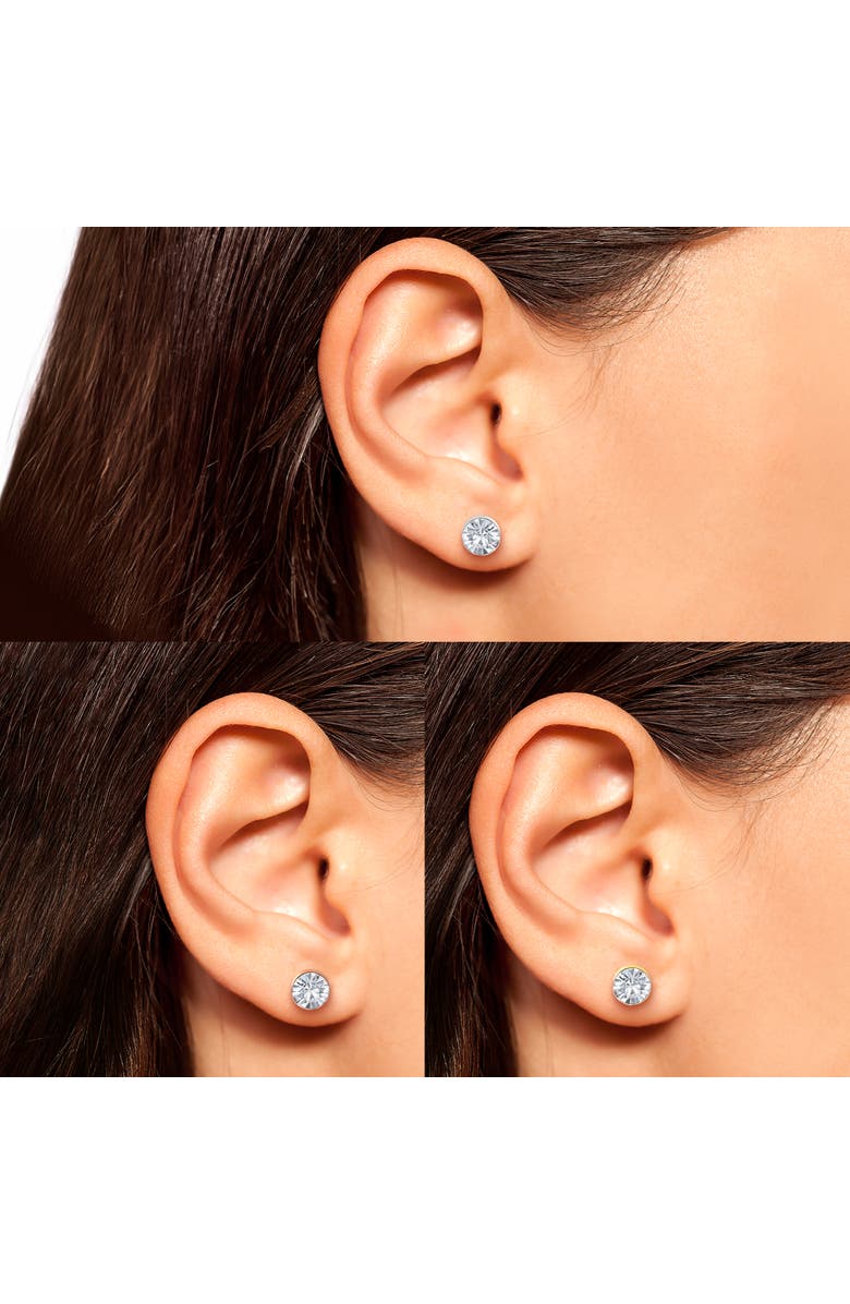 Jessica Simpson Crystal Stud Earrings Set, Trio of Sparkling Styles, Alternate, color, Clear