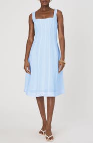 French Connection Birdie Linen Blend Midi Dress