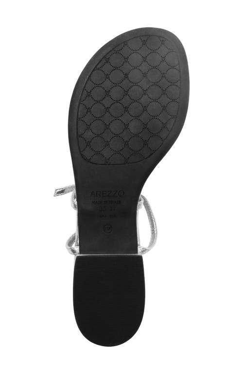 Arezzo Holly Low Block Sandal In Silver