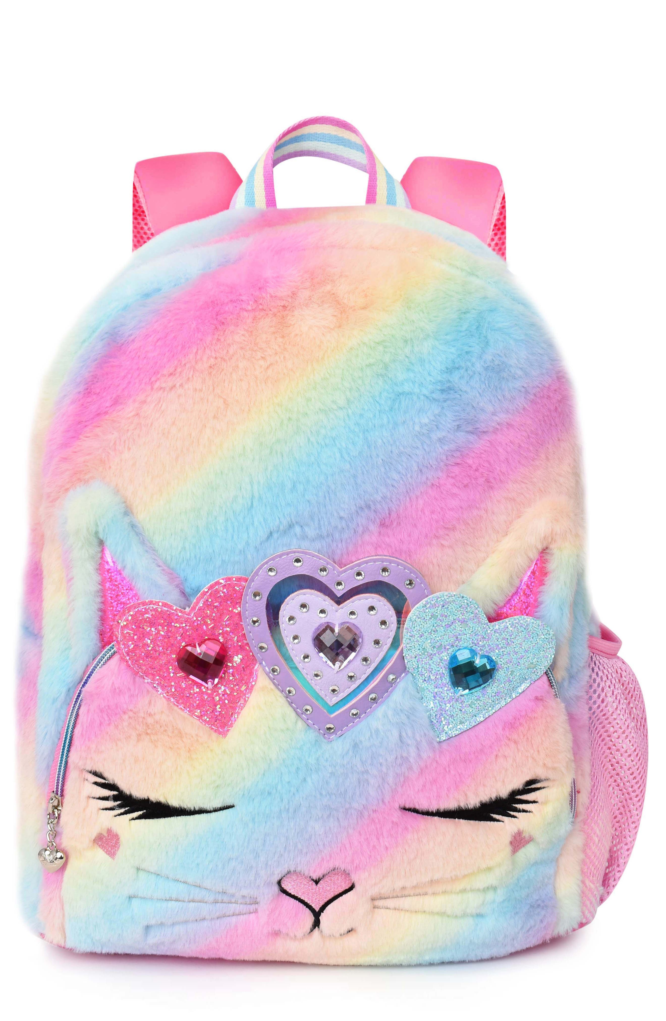 OMG Accessories Kids' Large Miss Bella Faux Fur Backpack, Main, color, 