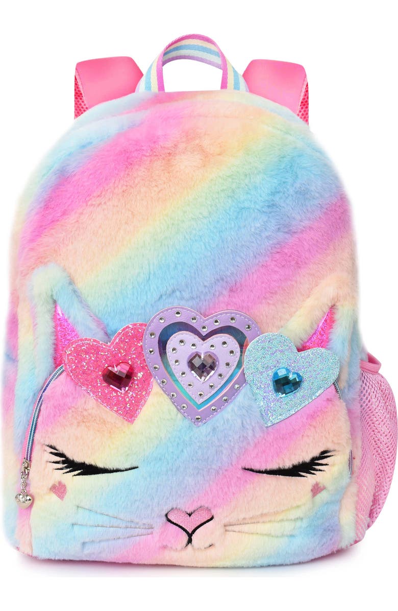 OMG Accessories Kids' Large Miss Bella Faux Fur Backpack, Main, color,