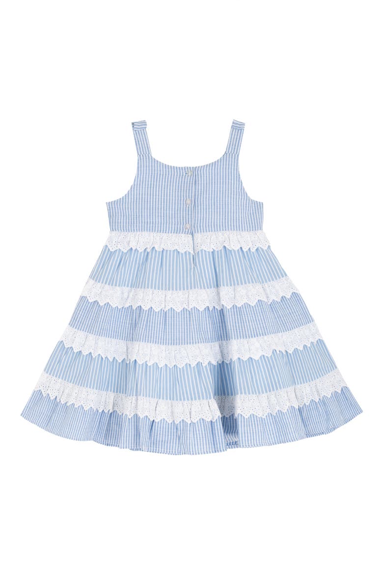 Tiered Stripe Cotton Dress, Alternate, color, BLUE