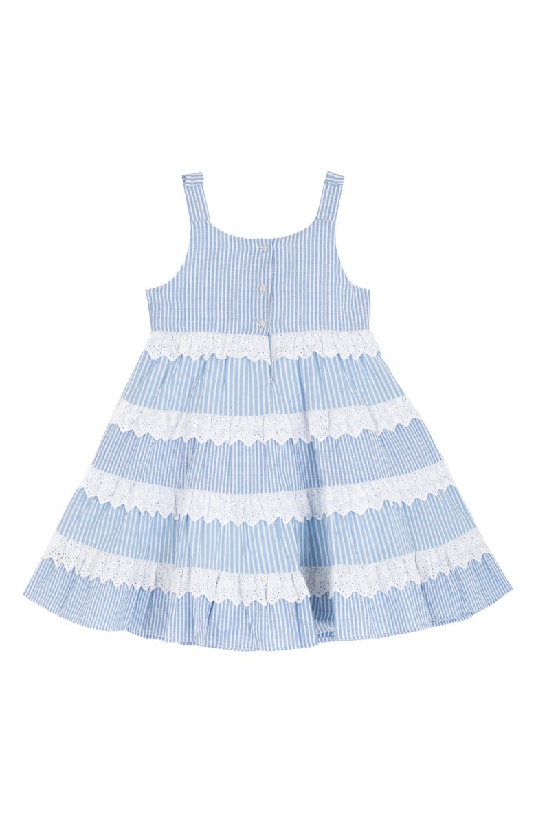 Rare Editions Tiered Stripe Cotton Dress, Alternate, color, 