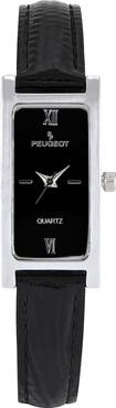 Peugeot Everyday Rectangular Glossy Leather Watch- 35x18MM