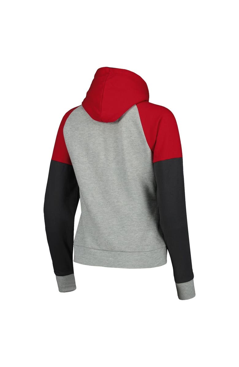ANTIGUA Women's Antigua Heather Gray Tampa Bay Buccaneers Lightweight Jackpot Raglan Half-Zip Pullover Hoodie, Alternate, color,