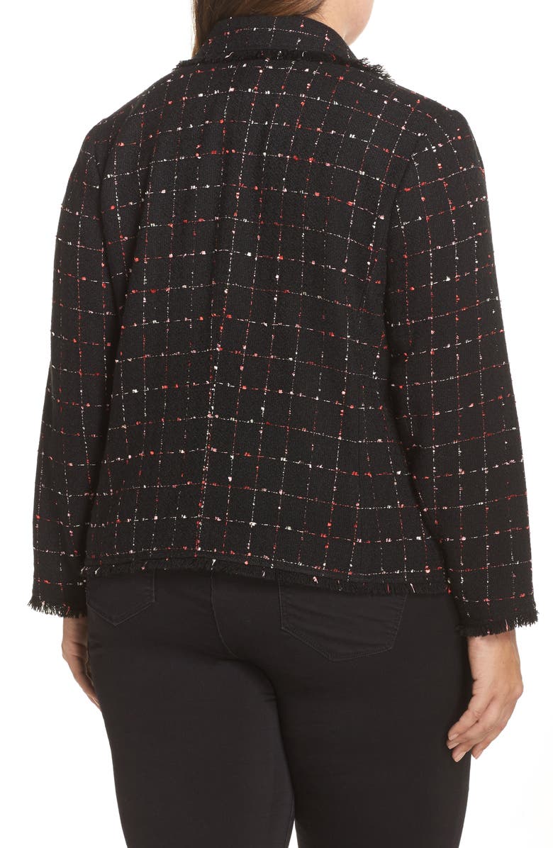 Vince Camuto Spring Windowpane Tweed Jacket, Alternate, color, 