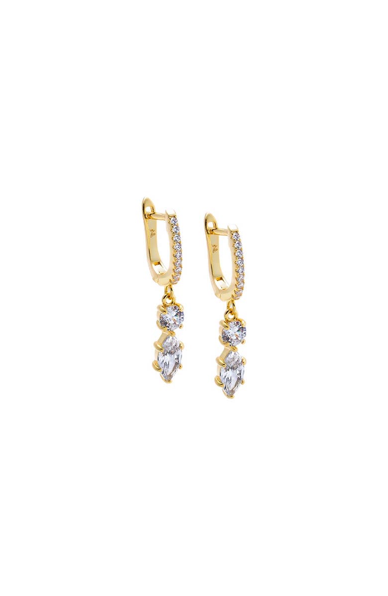 BY ADINA EDEN CZ Dangling Cluster Dangle Huggie Earring, Main, color, Gold