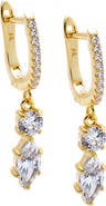 BY ADINA EDEN CZ Dangling Cluster Dangle Huggie Earring