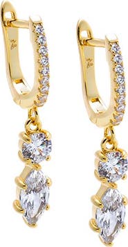 BY ADINA EDEN CZ Dangling Cluster Dangle Huggie Earring