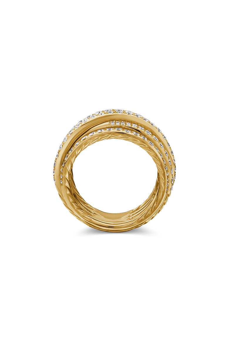 Pavé Crossover Ring in 18K Yellow Gold with Diamonds, Alternate, color, 18K YELLOW GOLD