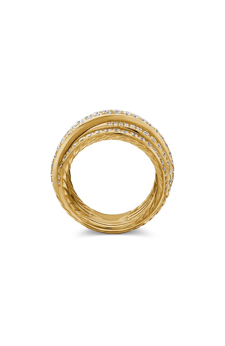 David Yurman Pavé Crossover Ring in 18K Yellow Gold with Diamonds, Alternate, color, 18K Yellow Gold