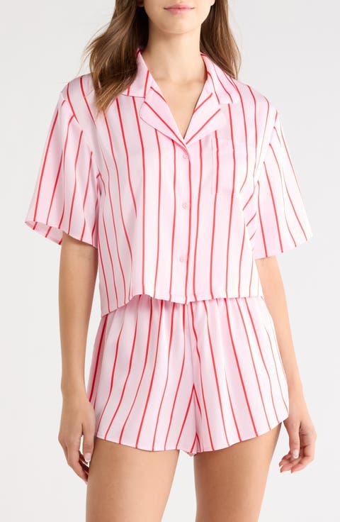 Boxy Stretch Satin Short Pajamas
