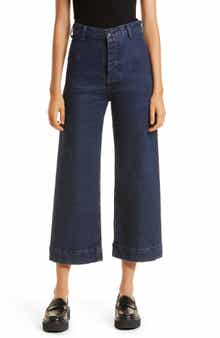 THE GREAT. The Sefair Crop Wide Leg Jeans