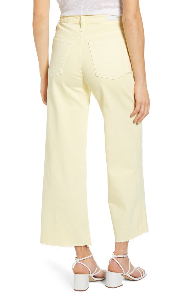 AG Etta High Waist Crop Raw Hem Wide Leg Jeans, Alternate, color, Hi White Morocc