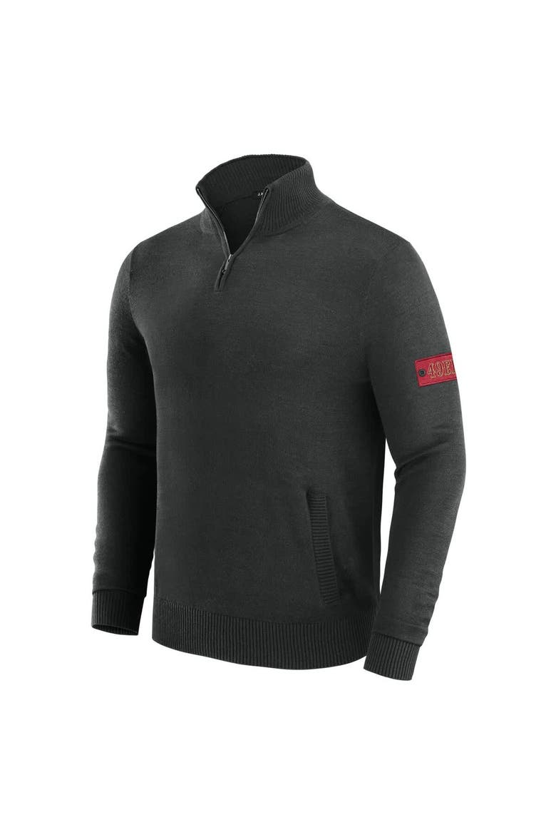 Men's J. Palmer Black San Francisco 49ers Franchise Quarter-Zip Sweater, Alternate, color, Black