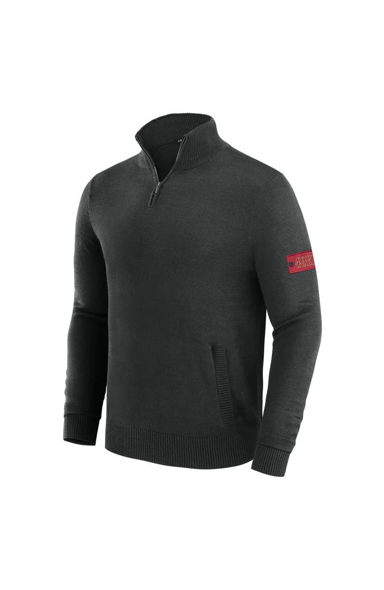 J. Palmer Men's J. Palmer Black San Francisco 49ers Franchise Quarter-Zip Sweater, Alternate, color, Black