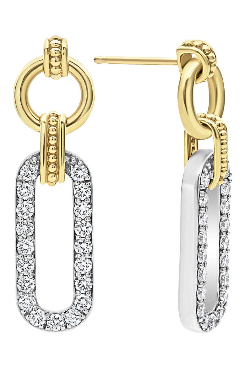 Signature Caviar Links Drop Earrings, Main, color, TWO-TONE