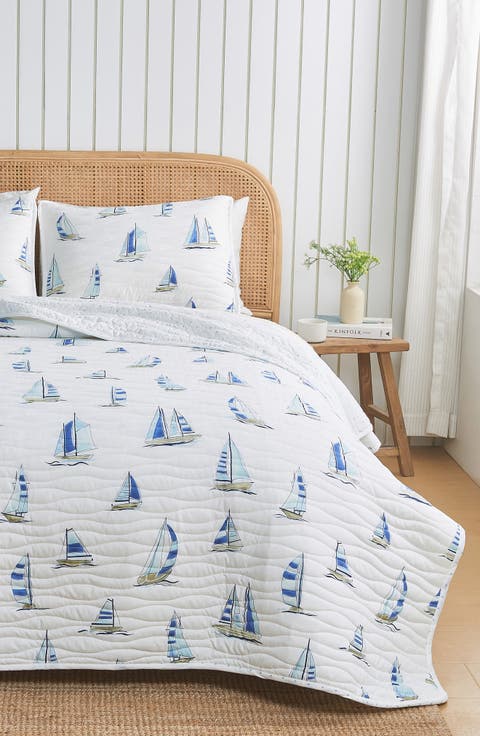 Sailboat Quilt & Sham Set