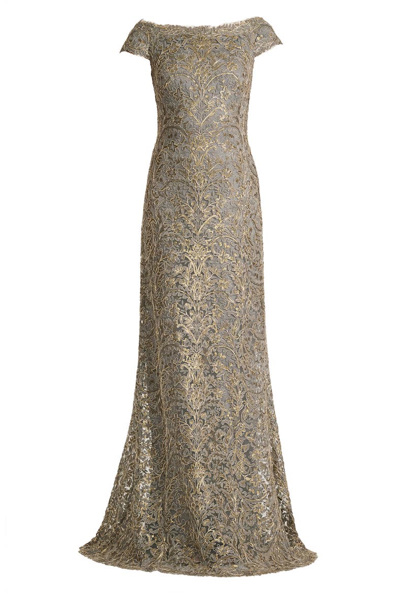 Metallic Embroidery Body-Con Gown, Alternate, color, SMOKE PEARL