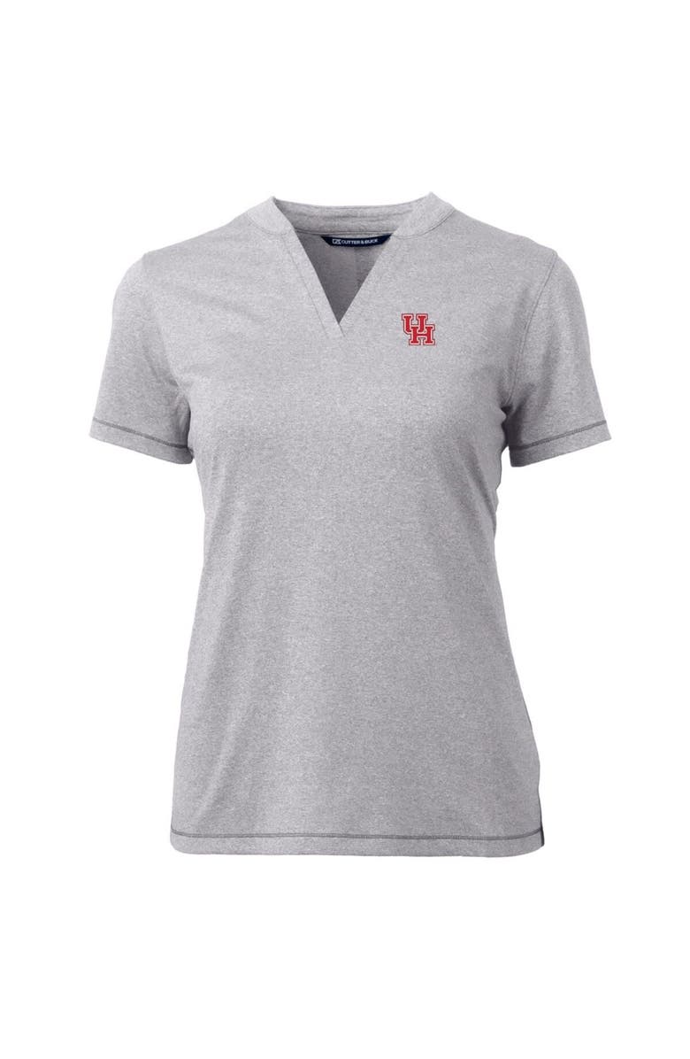 Cutter & Buck Women's Cutter & Buck Heather Gray Houston Cougars Forge Blade V-Neck Top, Alternate, color, 