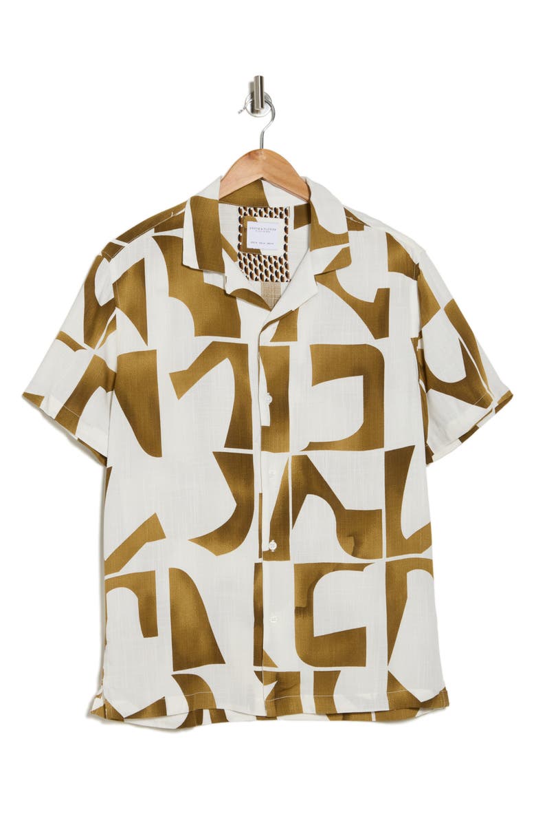 DENIM AND FLOWER Abstract Camp Shirt, Alternate, color, 