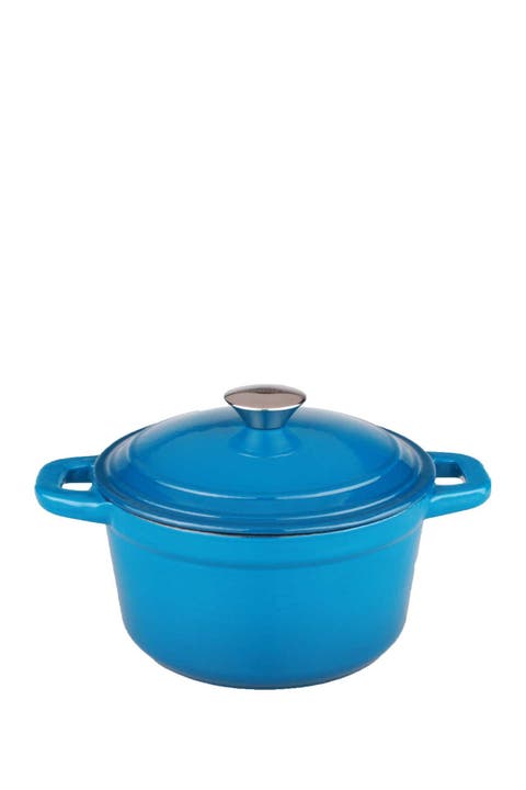 Cast Iron Blue Covered 7 Qt. Stockpot