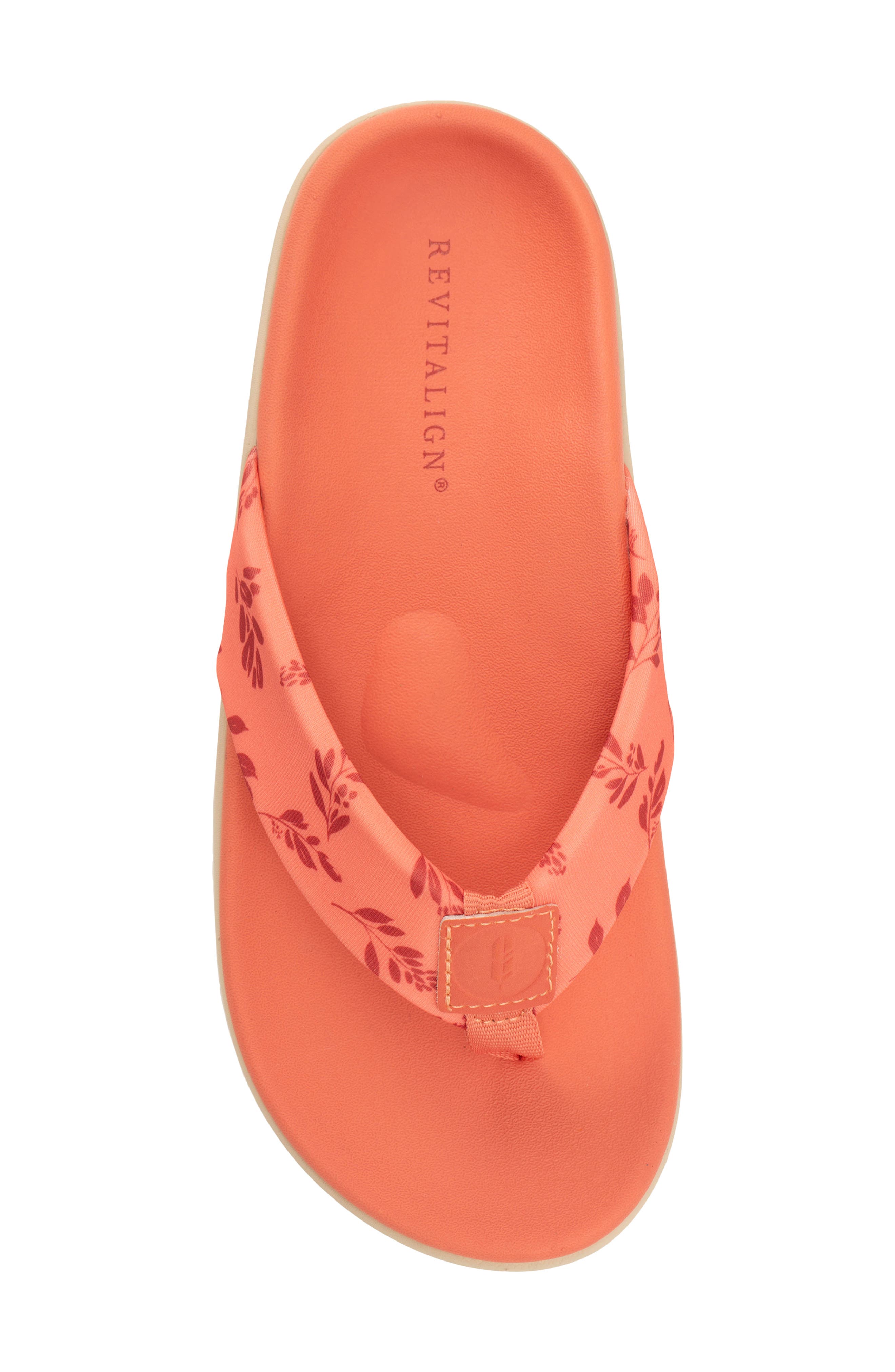 Dahlia Botanical Orthotic Flip Flop, Alternate, color, CRABAPPLE