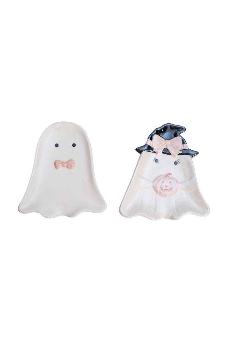 Dolomite Pearlized Bow Tie Ghost Spoon Rest Halloween Dishware, Main, color, White