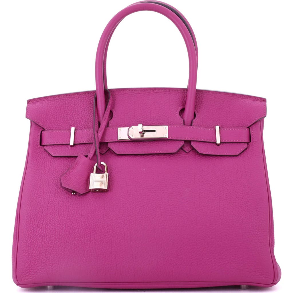 Pre-owned Hermes Hermes Birkin Handbag Pink Togo With Palladium Hardware 30 In Purple