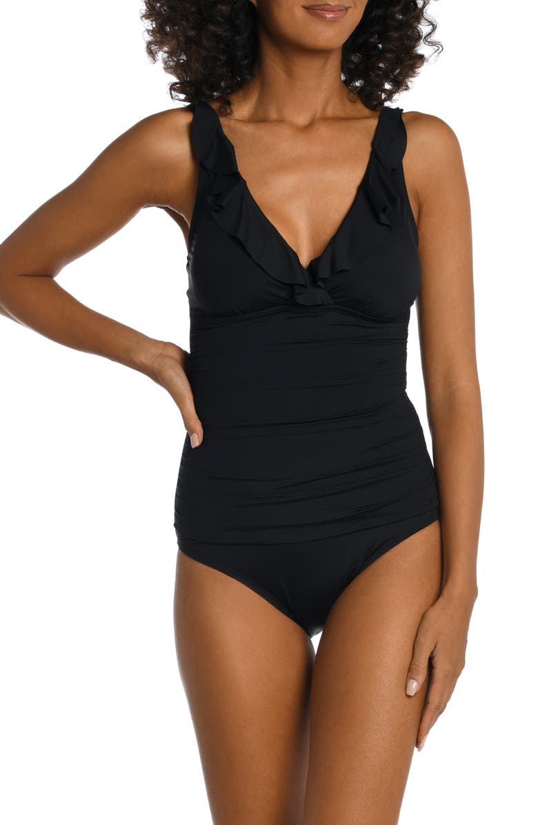 La Blanca Ruffle Underwire One-Piece Swimsuit, Main, color, 